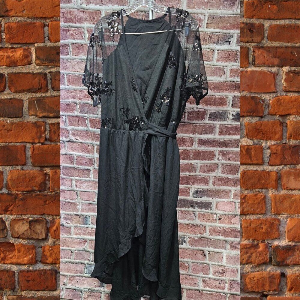 Women's‎ PINUP FASHION Mesh Splicing Irregular Hem Dress 18W